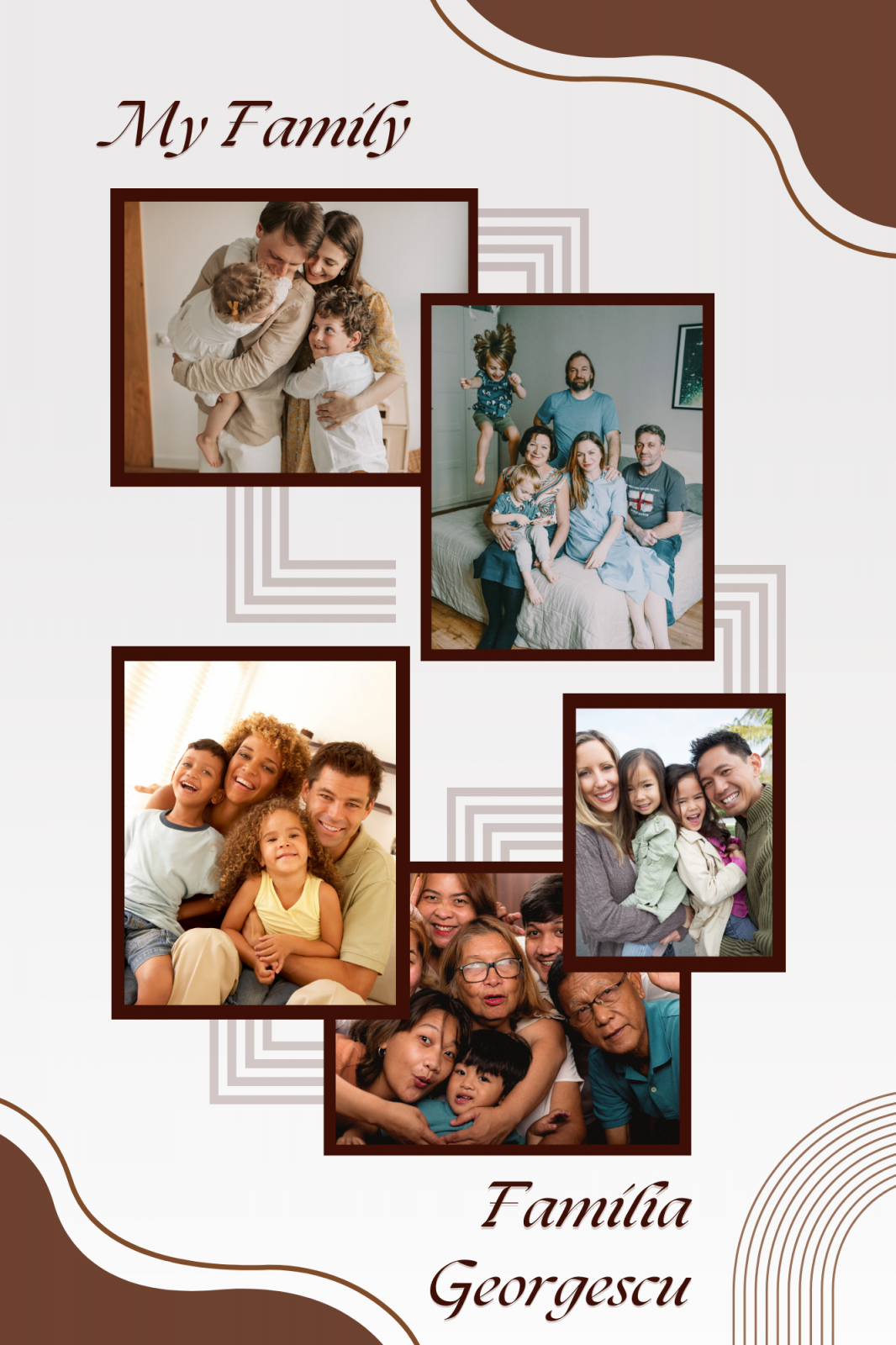 Tablou personalizat cu 5 poze de familie - Cadoul ideal pentru familie