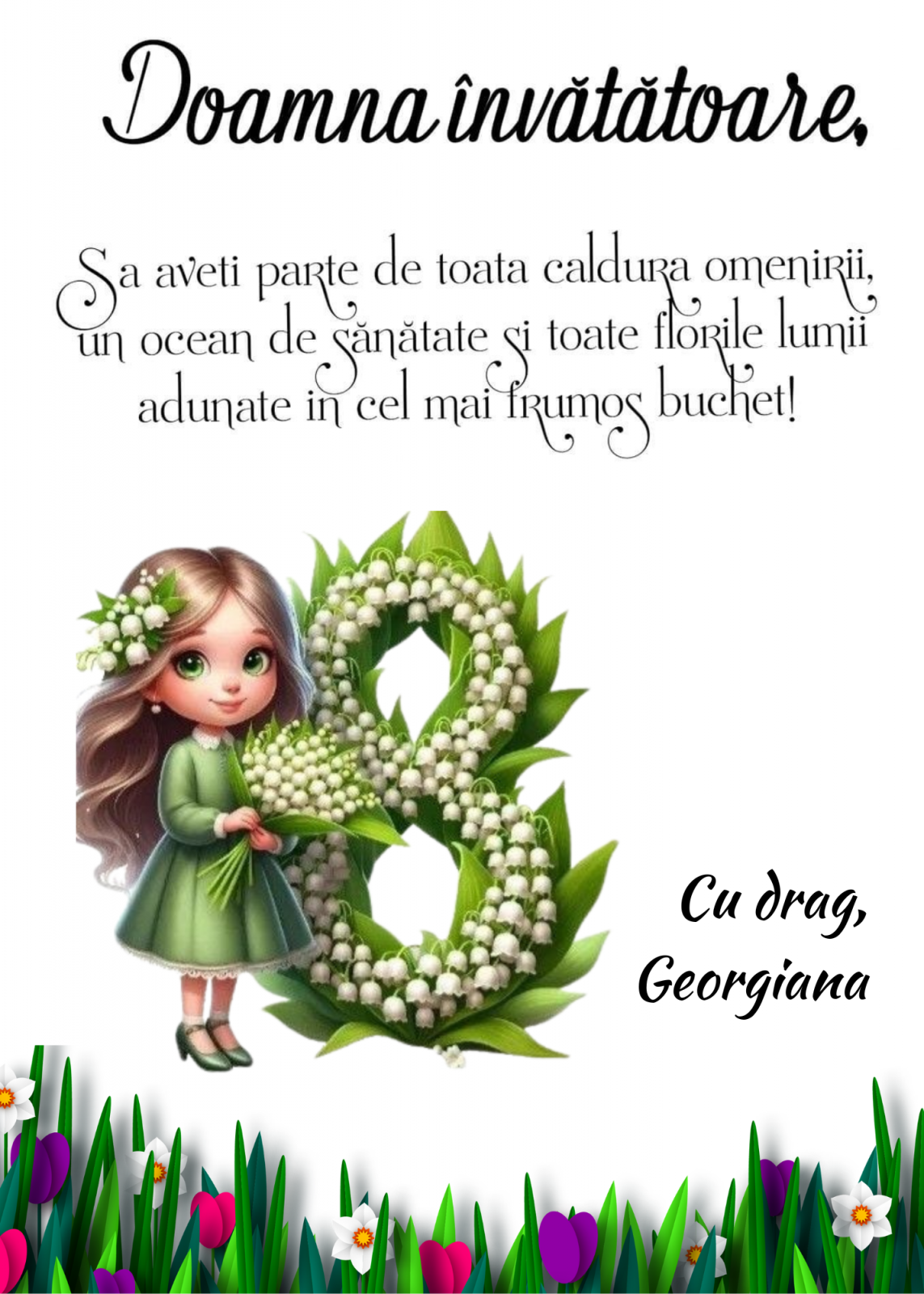 Tablou Cadou invatatoare sau profesoare 8 martie cu mesaje personalizate T1016_03