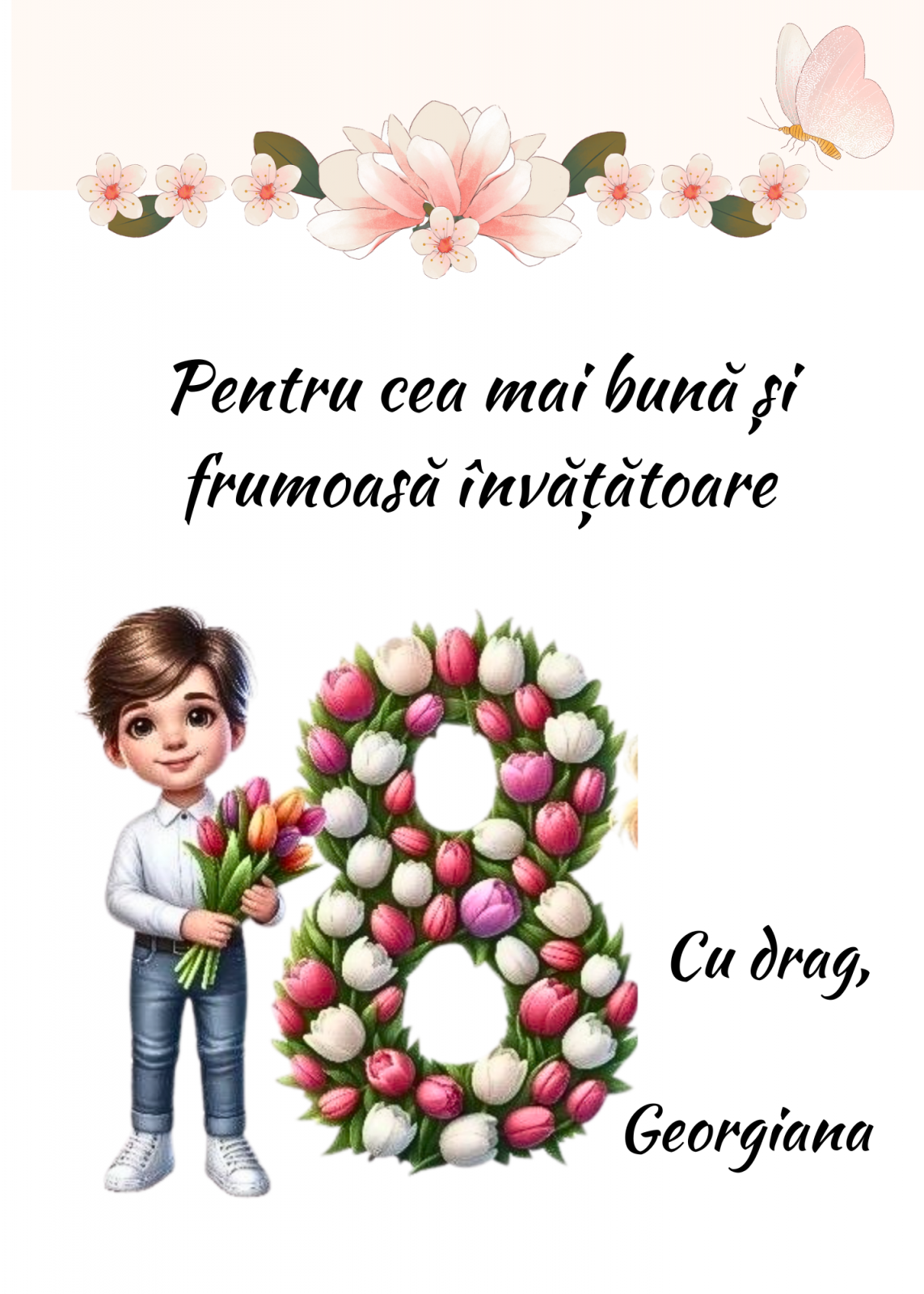 Tablou Cadou invatatoare sau profesoare 8 martie cu mesaje personalizate T1016_04