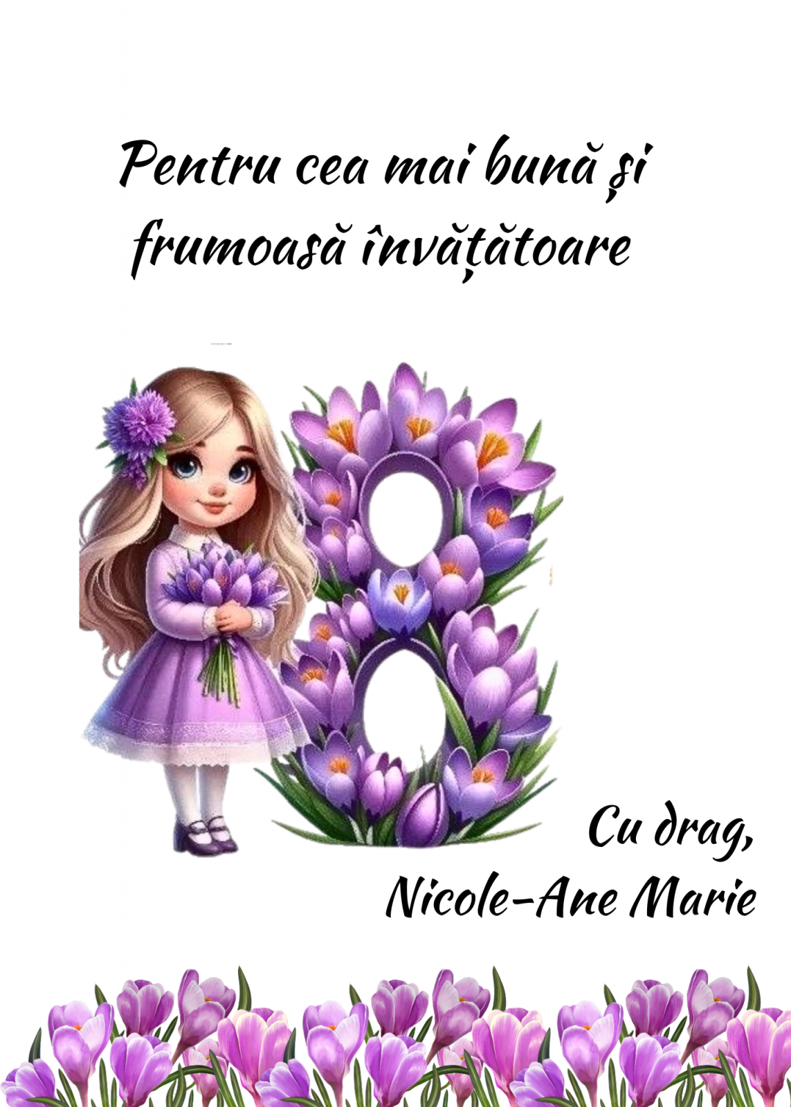Tablou Cadou invatatoare sau profesoare 8 martie cu mesaje personalizate T1016_05