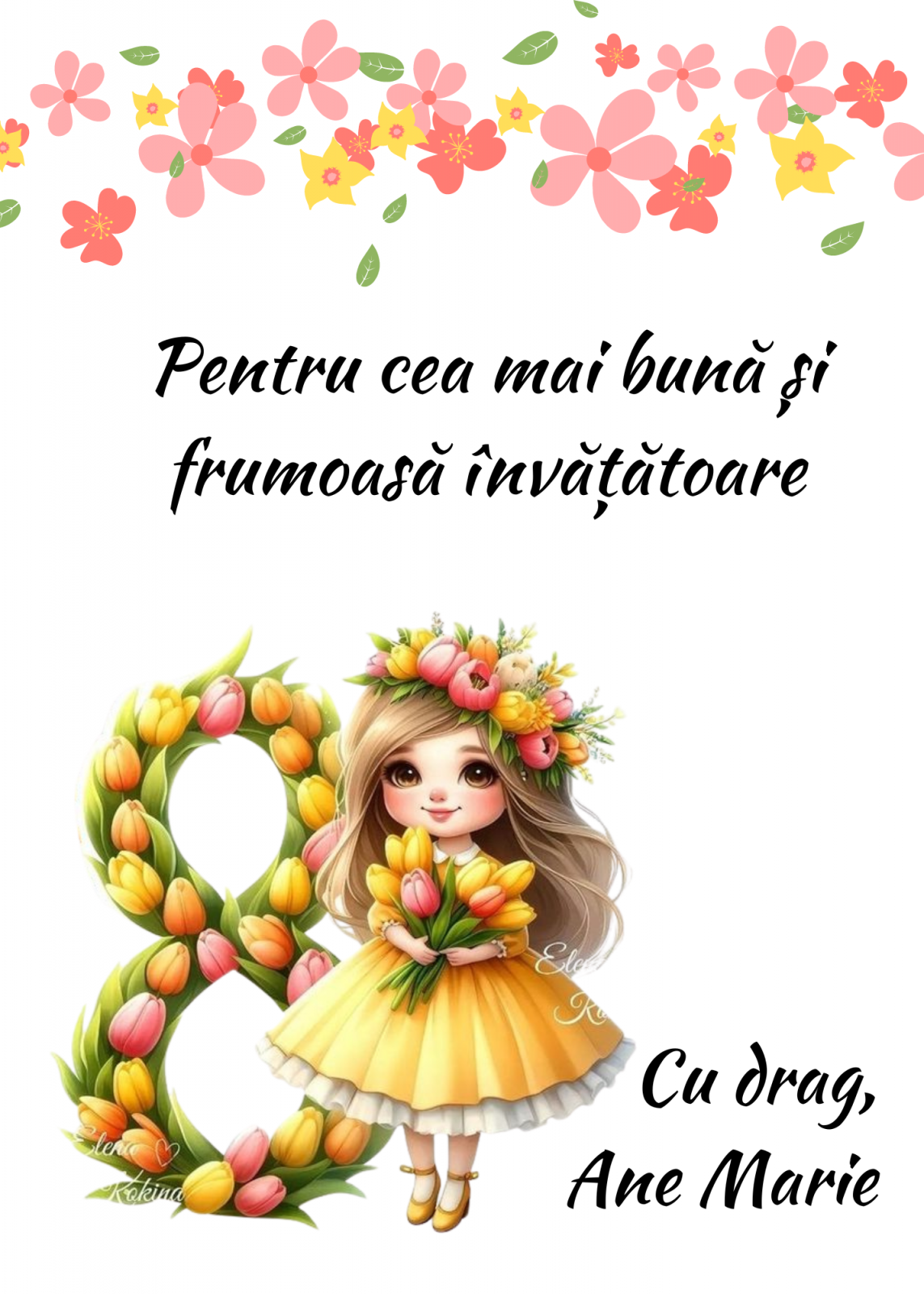 Tablou Cadou invatatoare sau profesoare 8 martie cu mesaje personalizate T1016_09