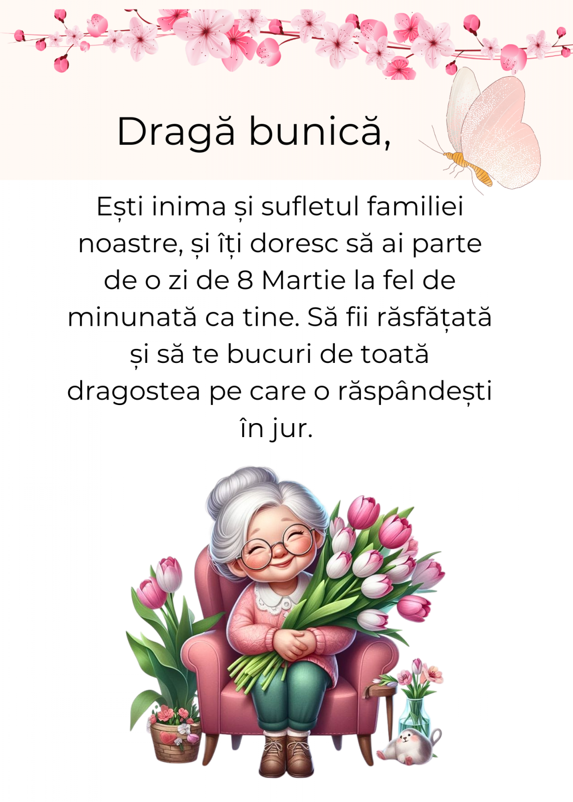 Set Cadou de martisor pentru bunici si parinti 8 martie cu mesaje personalizate  SCP7101