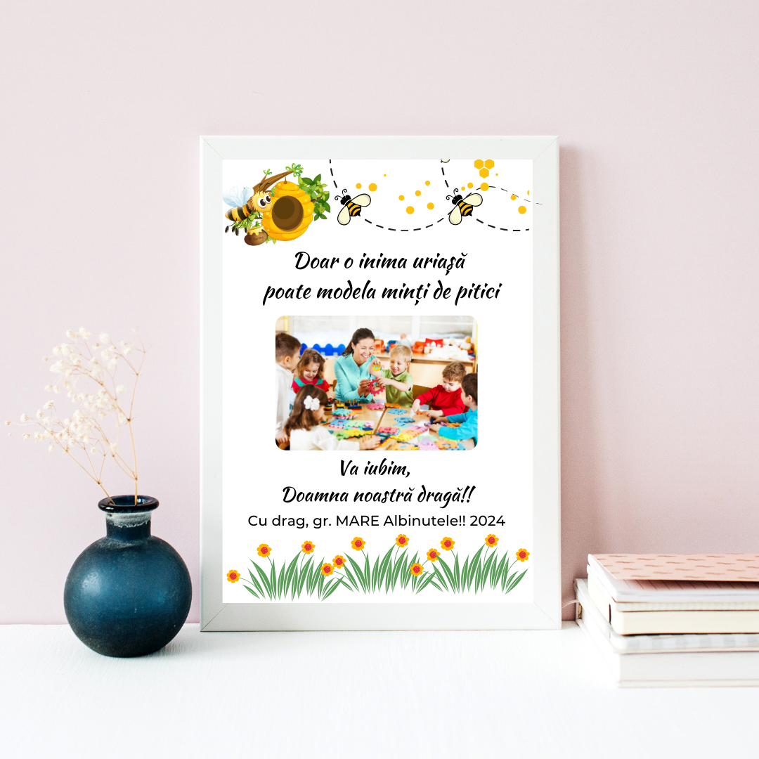 Tablou Cadou educatoare gradinita Grupa Albinutelor 8 martie cu mesaje personalizate T1016_10