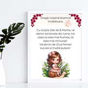 Tablou Cadou invatatoare sau profesoare 8 martie cu mesaje personalizate T1016_117