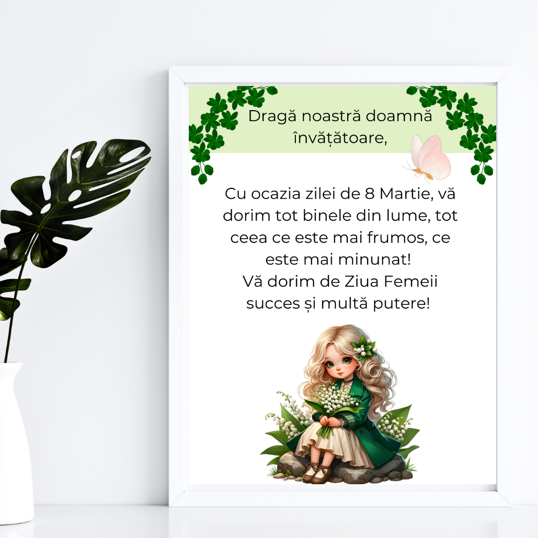 Tablou Cadou invatatoare sau profesoare 8 martie cu mesaje personalizate T1016_118