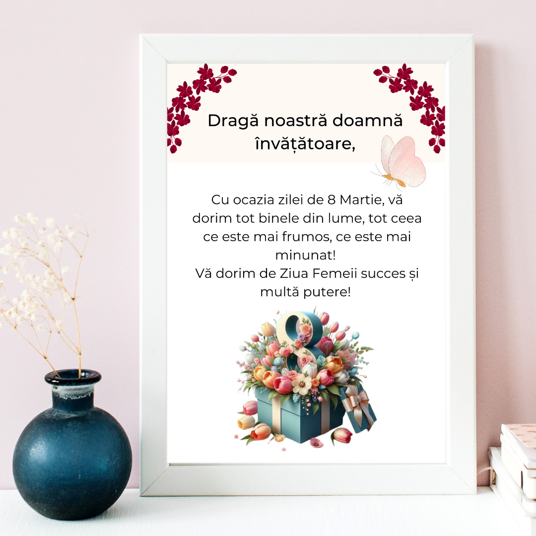 Tablou Cadou invatatoare sau profesoare 8 martie cu mesaje personalizate T1016_119