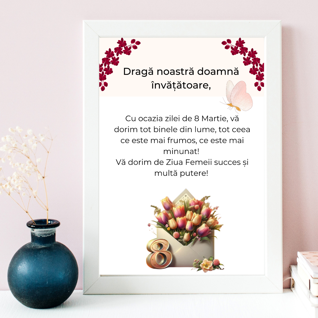 Tablou Cadou invatatoare sau profesoare 8 martie cu mesaje personalizate T1016_120