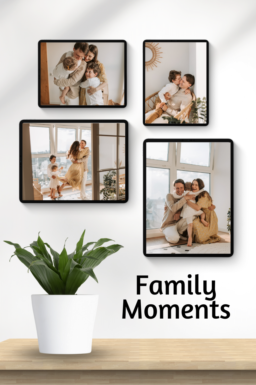 Tablou personalizat cu 4 poze de familie - Cadoul ideal pentru familie TA4_P1 Family Moments