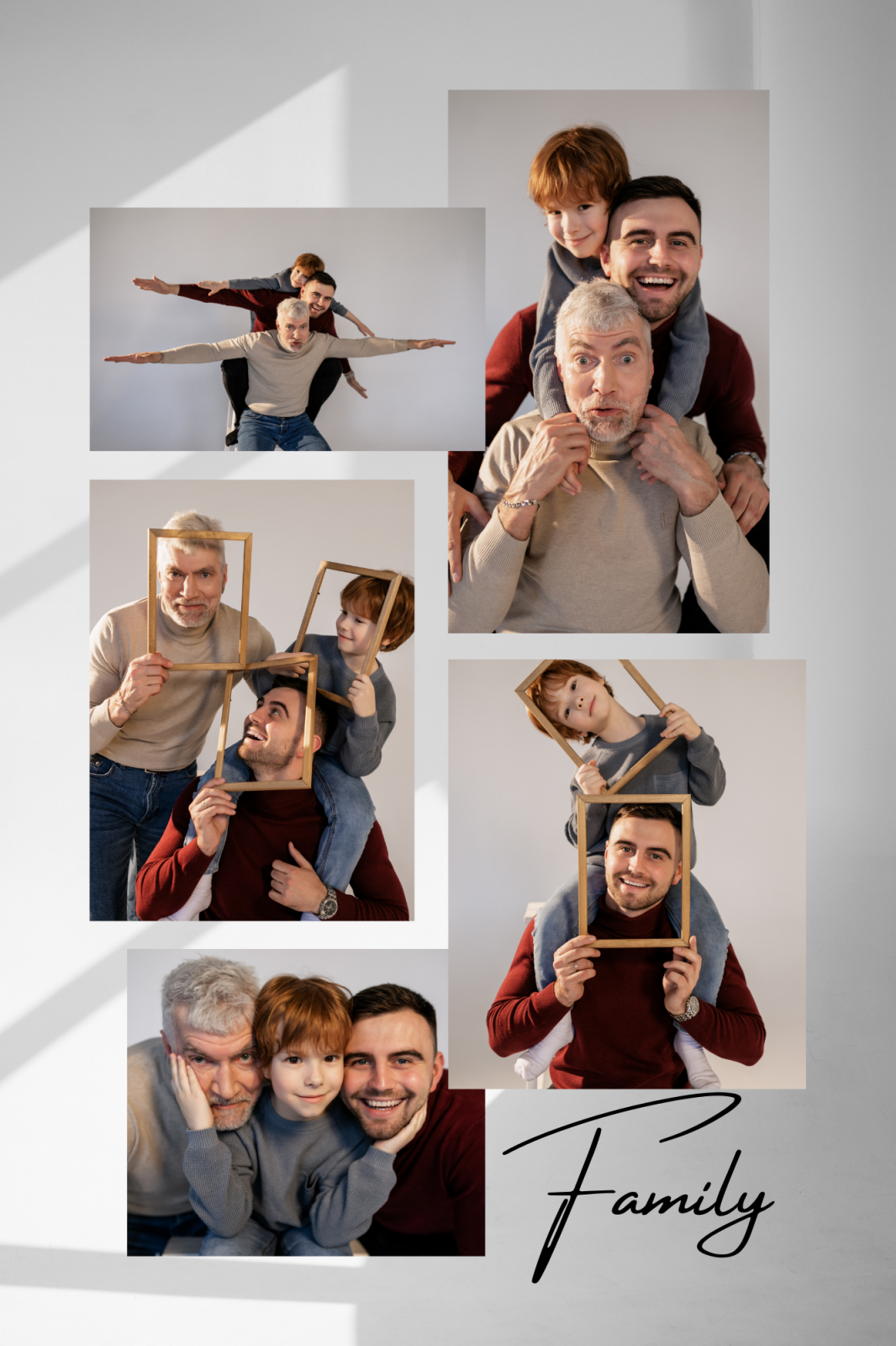 Tablou personalizat cu 5 poze de familie - Cadoul ideal pentru familie TA4_P7 Happy Family