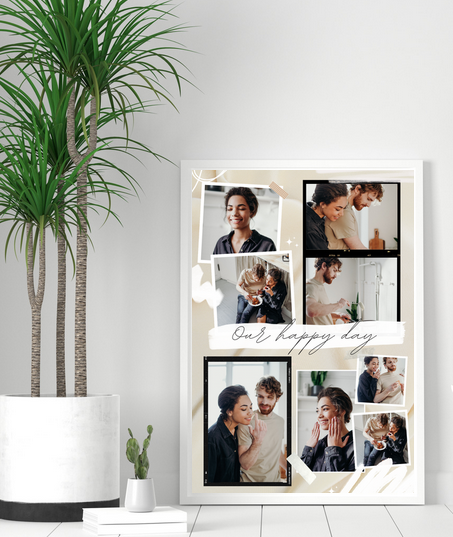 Tablou personalizat cu 8  poze de familie - Cadoul ideal pentru familie TA4_P3 Our Happy Day