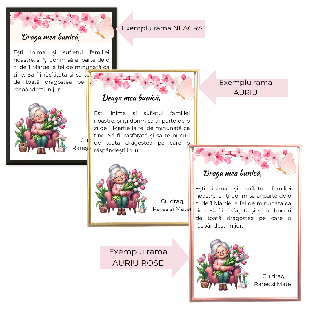 Tablou Personalizat Ziua Mamei 8 martie  pentru mama, bunica, nasa TP1026