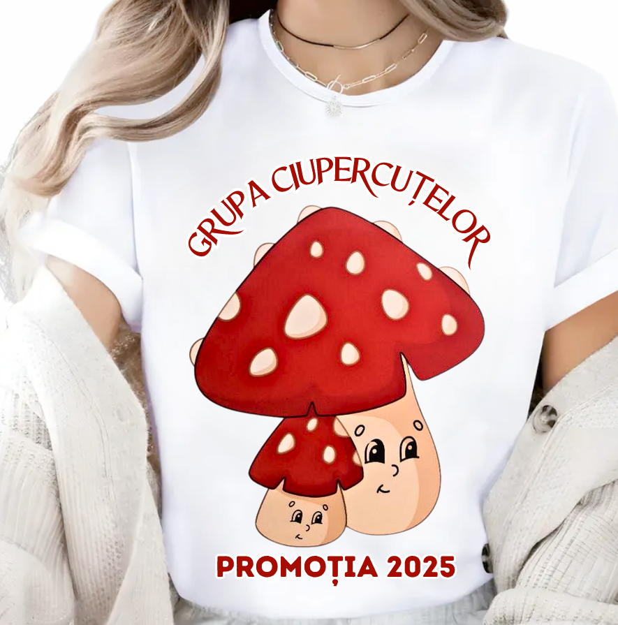 Tricou absolvire Clasa Ciupercutelor pentru  educatoare, elevi clasa 4 sau gradinita ABS10906.01