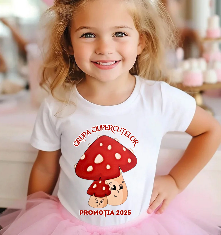 Tricou absolvire Clasa Ciupercutelor pentru  educatoare, elevi clasa 4 sau gradinita ABS10906.01