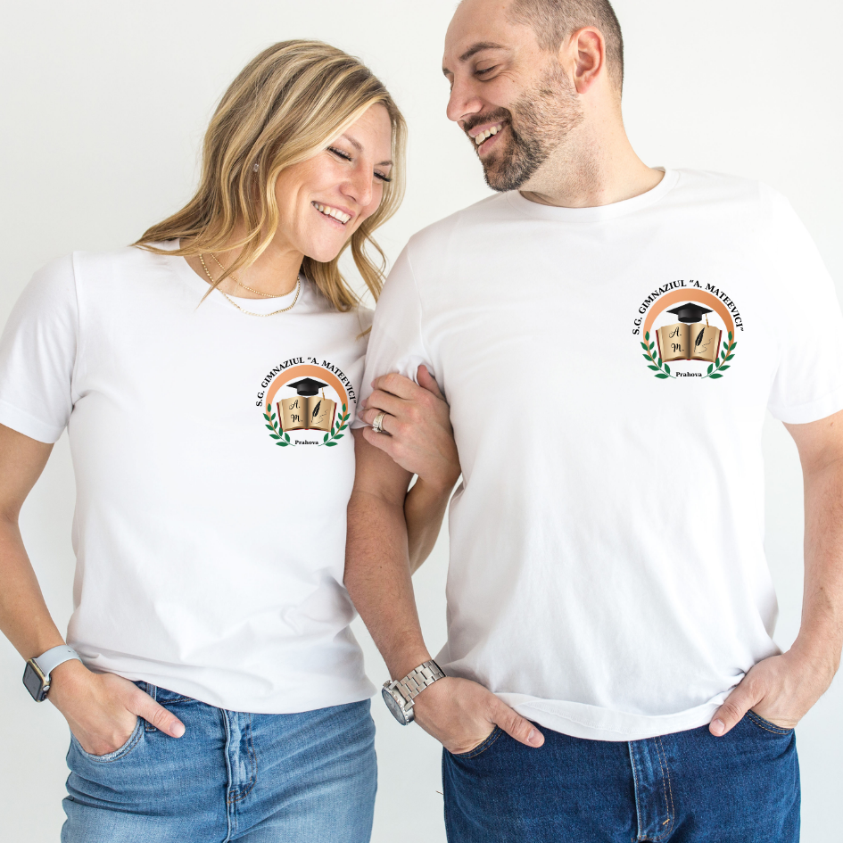Tricou scoala cu emblema si sigla scolii pentru elevi ABS10913