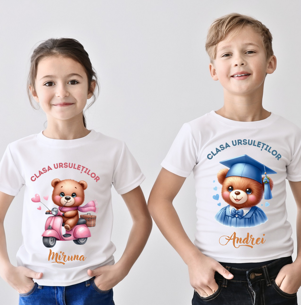Tricou absolvire Clasa ursuletilor pentruelevi clasa 4 sau gradinita ABS1072