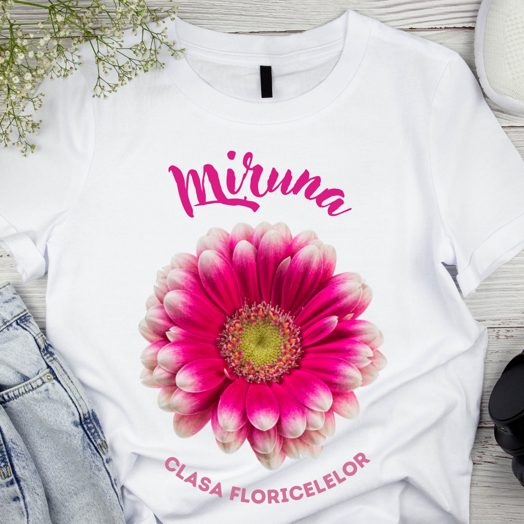 Tricou absolvire elevi clasa 4 sau gradinita Clasa Floricelelor cu text sau poze ABS1050
