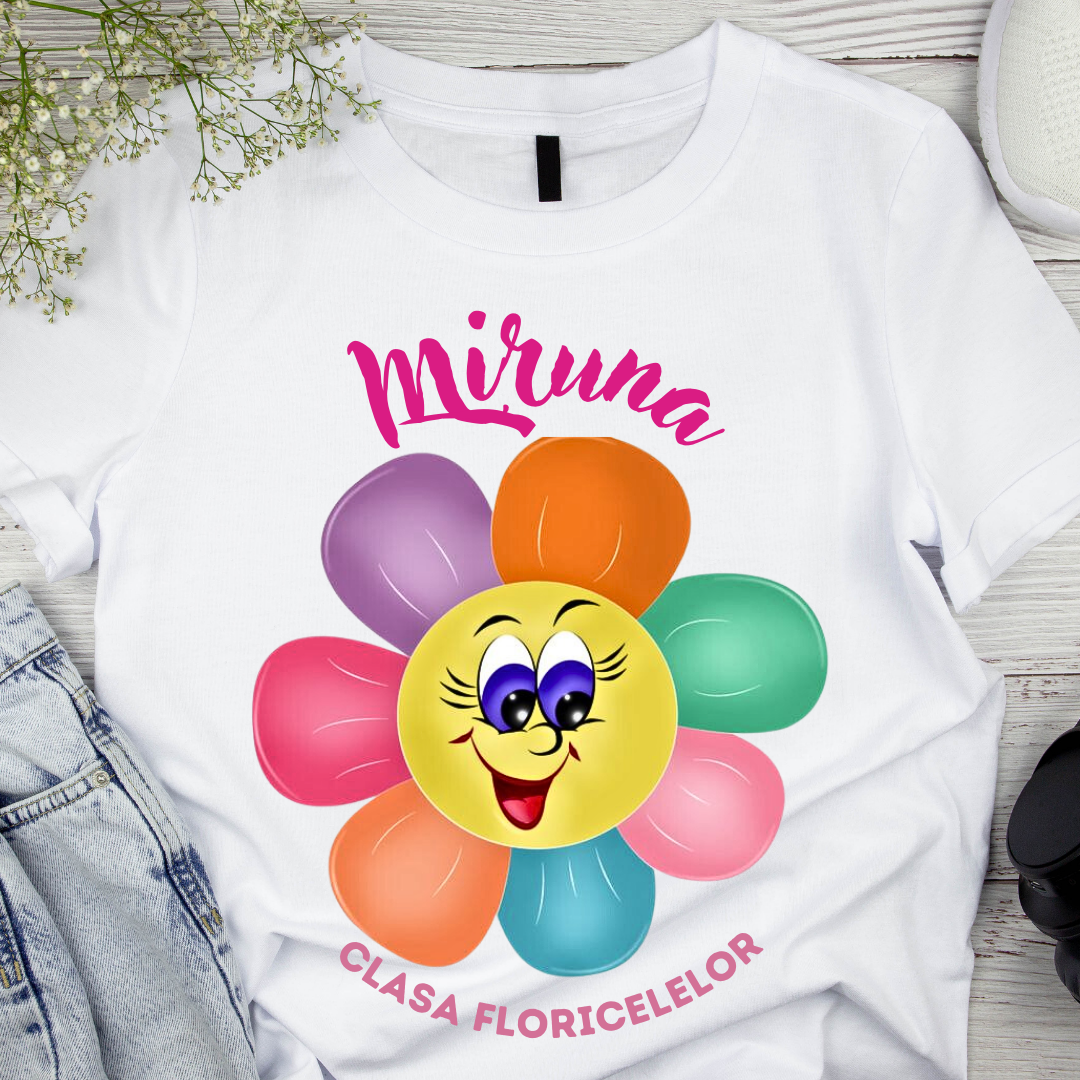 Tricou absolvire elevi clasa 4 sau gradinita Clasa Floricelelor cu text sau poze ABS1051