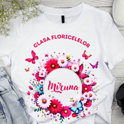 Tricou absolvire elevi clasa 4 sau gradinita Clasa Floricelelor cu text sau poze ABS1053