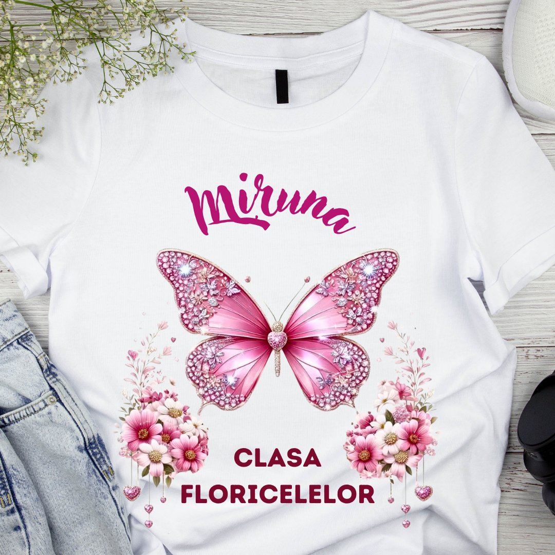 Tricou absolvire elevi clasa 4 sau gradinita Clasa Floricelelor cu text sau poze ABS1054