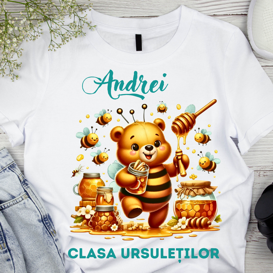 Tricou absolvire elevi clasa 4 sau gradinita Clasa ursuletilor cu text sau poze ABS1055