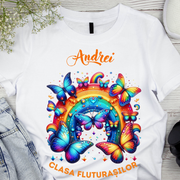Tricou absolvire elevi clasa 4 sau gradinita Clasa fluturasilor cu text sau poze ABS1065