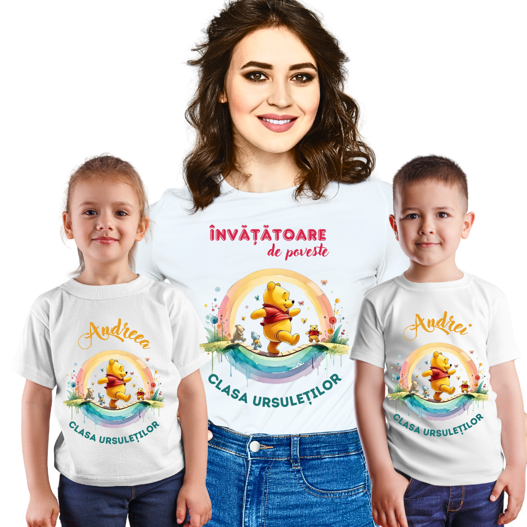 Tricou absolvire elevi clasa 4 sau gradinita Clasa ursuletilor cu text sau poze ABS1057