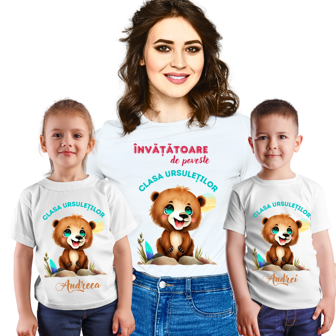 Tricou absolvire elevi clasa 4 sau gradinita Clasa ursuletilor cu text sau poze ABS1058