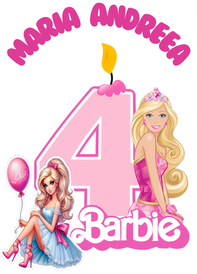 Tricou aniversar  personalizat cu papusa Barbie  TAN1011 - Copie