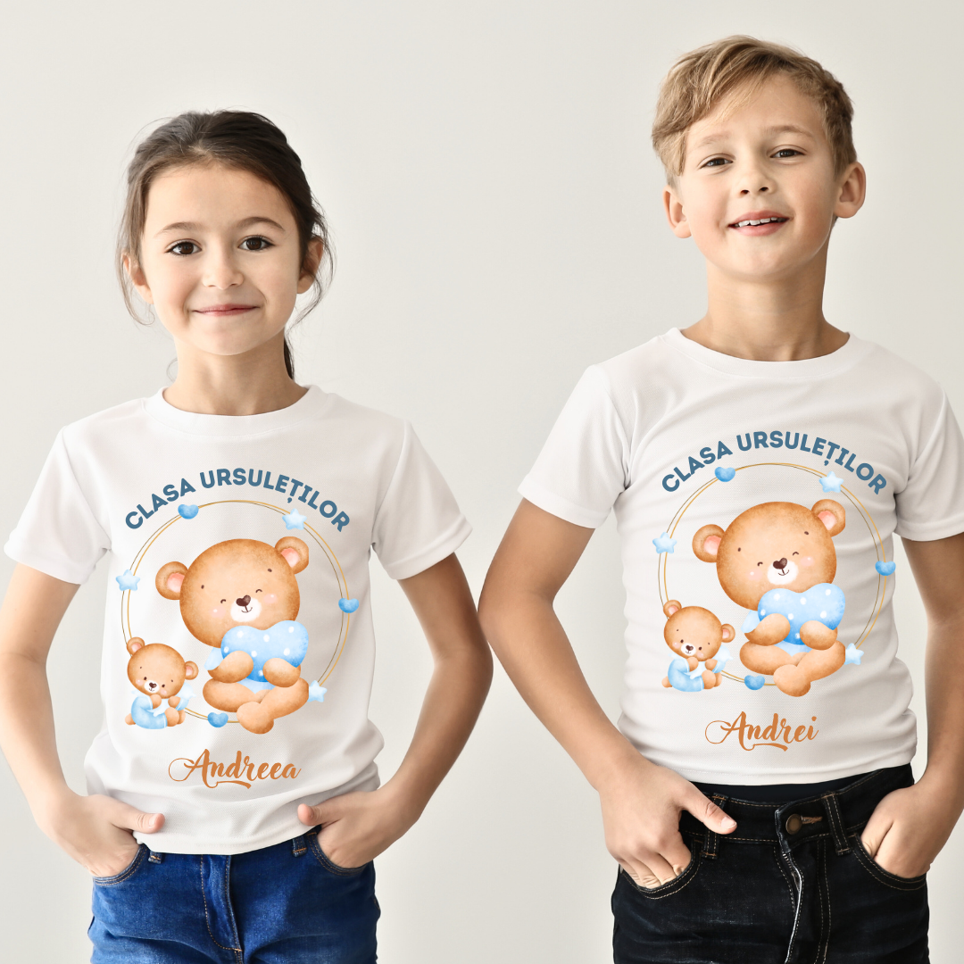 Tricou absolvire elevi clasa 4 sau gradinita Clasa ursuletilor cu text sau poze ABS1059
