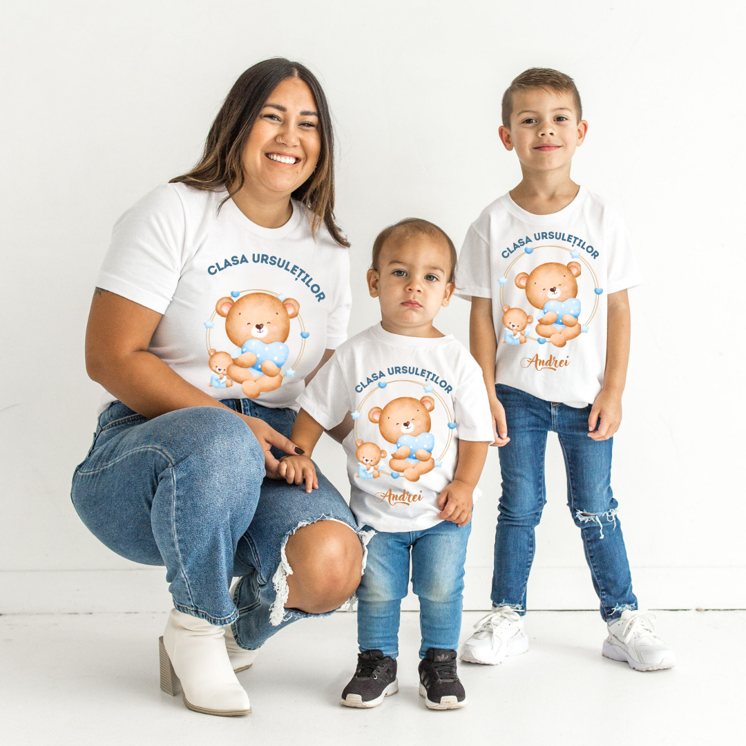 Tricou absolvire elevi clasa 4 sau gradinita Clasa ursuletilor cu text sau poze ABS1059