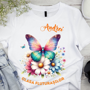 Tricou absolvire elevi clasa 4 sau gradinita Clasa fluturasilor cu text sau poze ABS1061