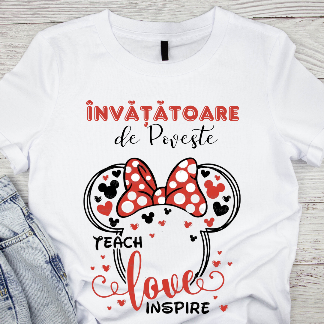 Tricou absolvire Minnie Mouse pentru elevi clasa 4 sau gradinita ABS10889