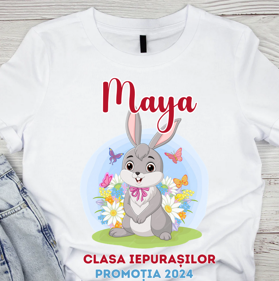 Tricou absolvire Grupa iepurasiolor pentru  educatoare, elevi clasa 4 sau gradinita ABS10907