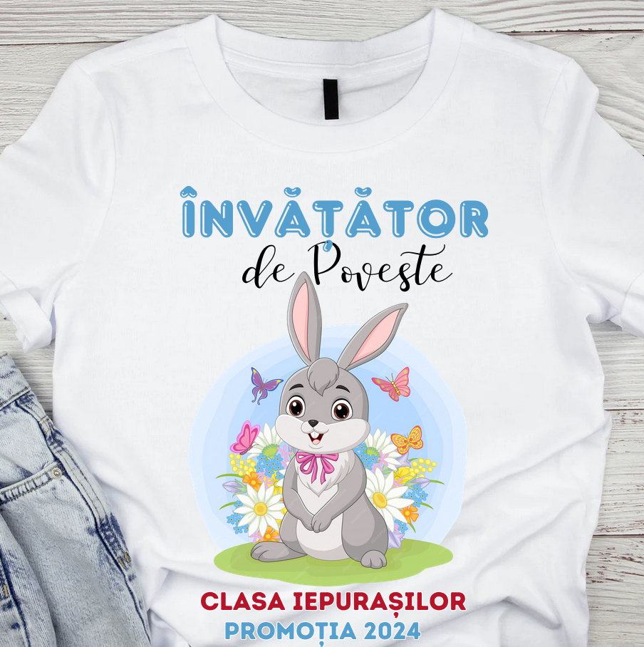 Tricou absolvire Grupa iepurasiolor pentru  educatoare, elevi clasa 4 sau gradinita ABS10907