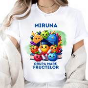 Tricou personalizat tematica fructelor  pentru educatoare, elevi clasa 4 sau gradinita
