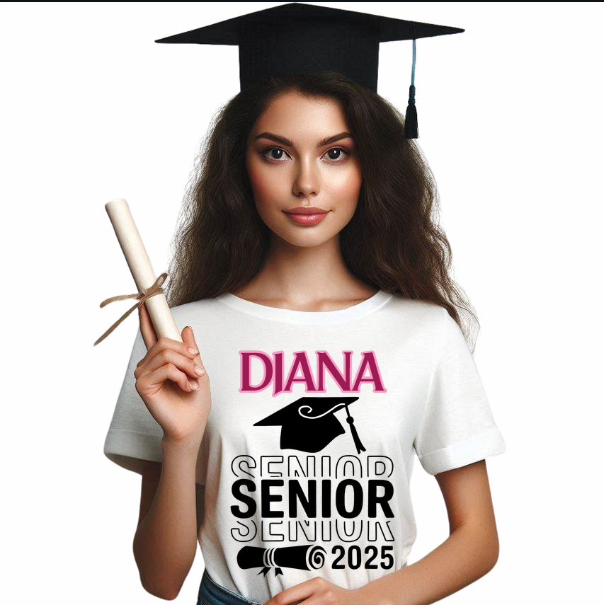 Tricou absolvire personalizat pentru elevi liceu sau  gimnaziala cu toca ABS1133