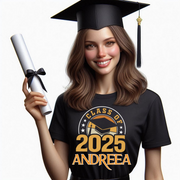 Tricou absolvire personalizat pentru elevi liceu sau  gimnaziala cu toca ABS1141