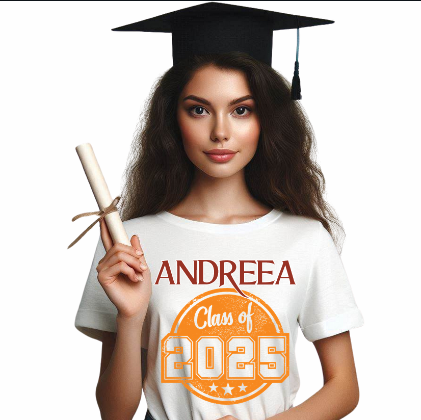 Tricou absolvire personalizat pentru elevi liceu sau  gimnaziala cu toca ABS1142