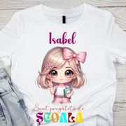 Tricou alb Back to school prima zi de gradinita  din bumbac ABS1131.9