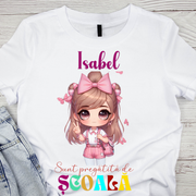 Tricou alb Back to school prima zi de gradinita  din bumbac ABS1131.10