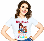 Tricou alb  Back to school prima zi de gradinita scoala din bumbac ABS11216