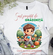 Tricou alb  Back to school prima zi de gradinita scoala din bumbac ABS11233
