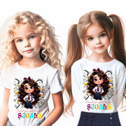 Tricou alb Back to school prima zi de scoala din bumbac