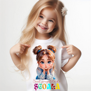 Tricou alb Back to school prima zi de scoala din bumbac