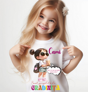 Tricou alb Back to school prima zi de scoala din bumbac