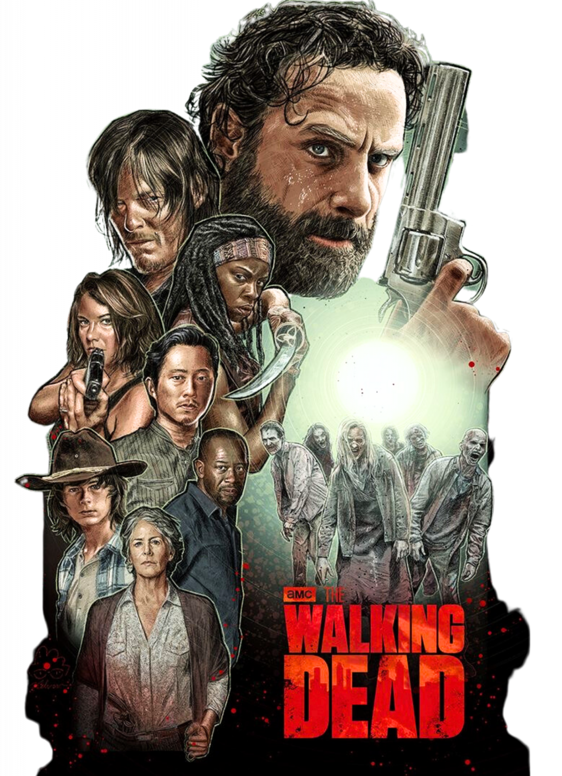 Tricou negru barbati personalizat cu poză Walking Dead