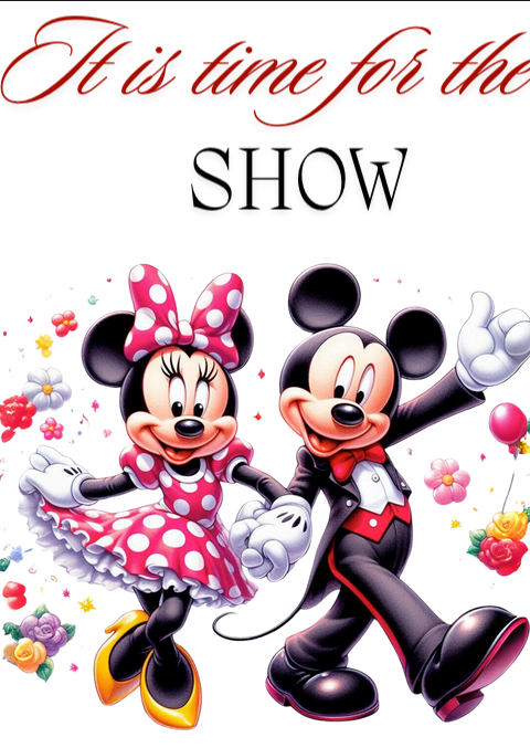 Tricou alb Clasa lui Minnie si Mickey Mouse  it is tim for show din bumbac ABS116.12