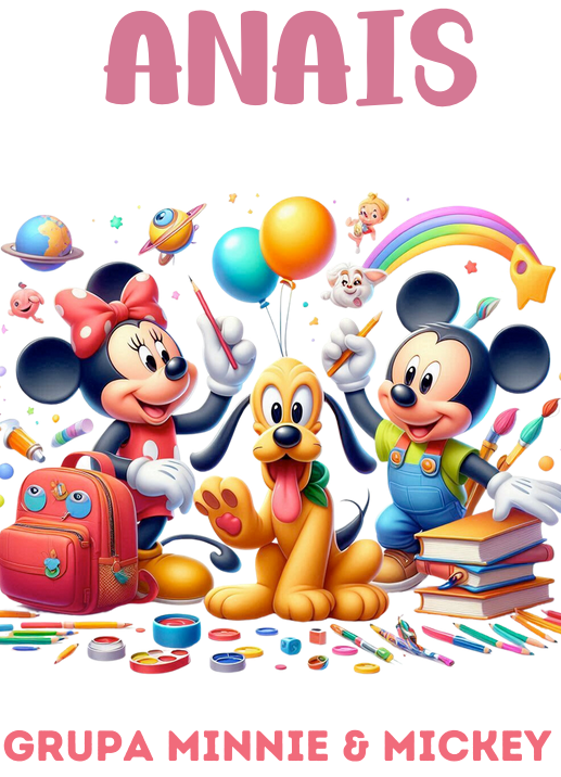 Tricou alb Clasa lui Minnie si Mickey Mouse la scoala din bumbac ABS116.4