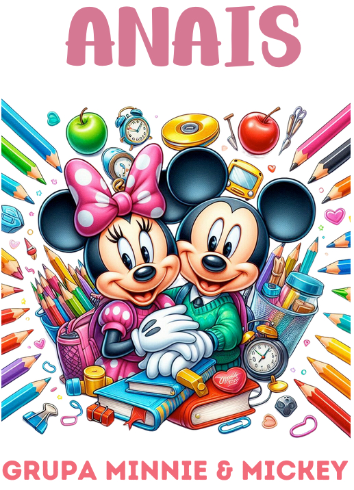 Tricou alb Clasa lui Minnie si Mickey Mouse la scoala din bumbac ABS116.5