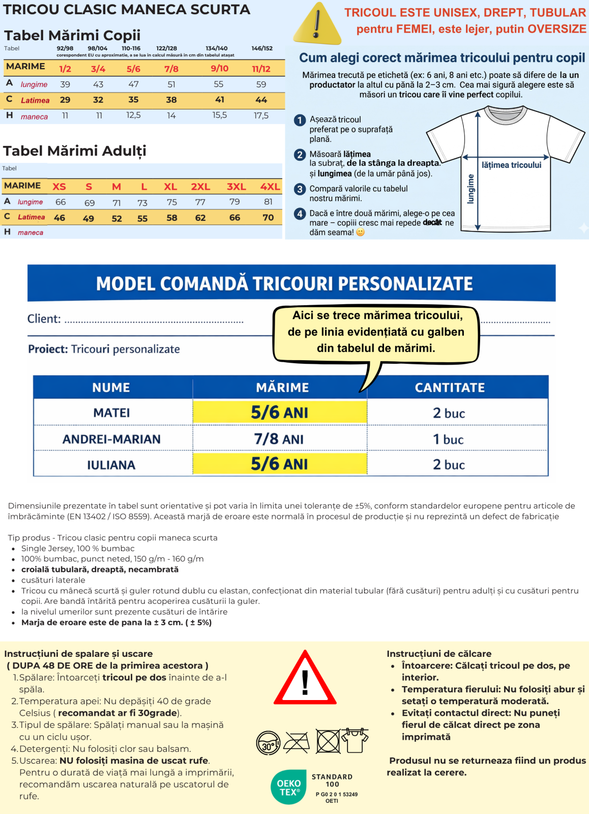 Tricou Serbarea alfabetului  Personalizat – Bumbac 100% pentru Copii și Profesori